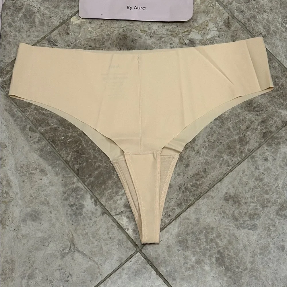 Aura Invisible Seamless Camel Toe Thong NEW Set of 5 Large Sand Moss Black